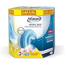 Ariasana Tab Fiori di Campo Bipack 2x450g, Ariasana Aero 360 Ricarica Antiumidità, Cattura umidità dal Profumo Floreale, Ricarica Aero 360 Tab a Lunga Durata, 1 Confezione da 2 Tab
