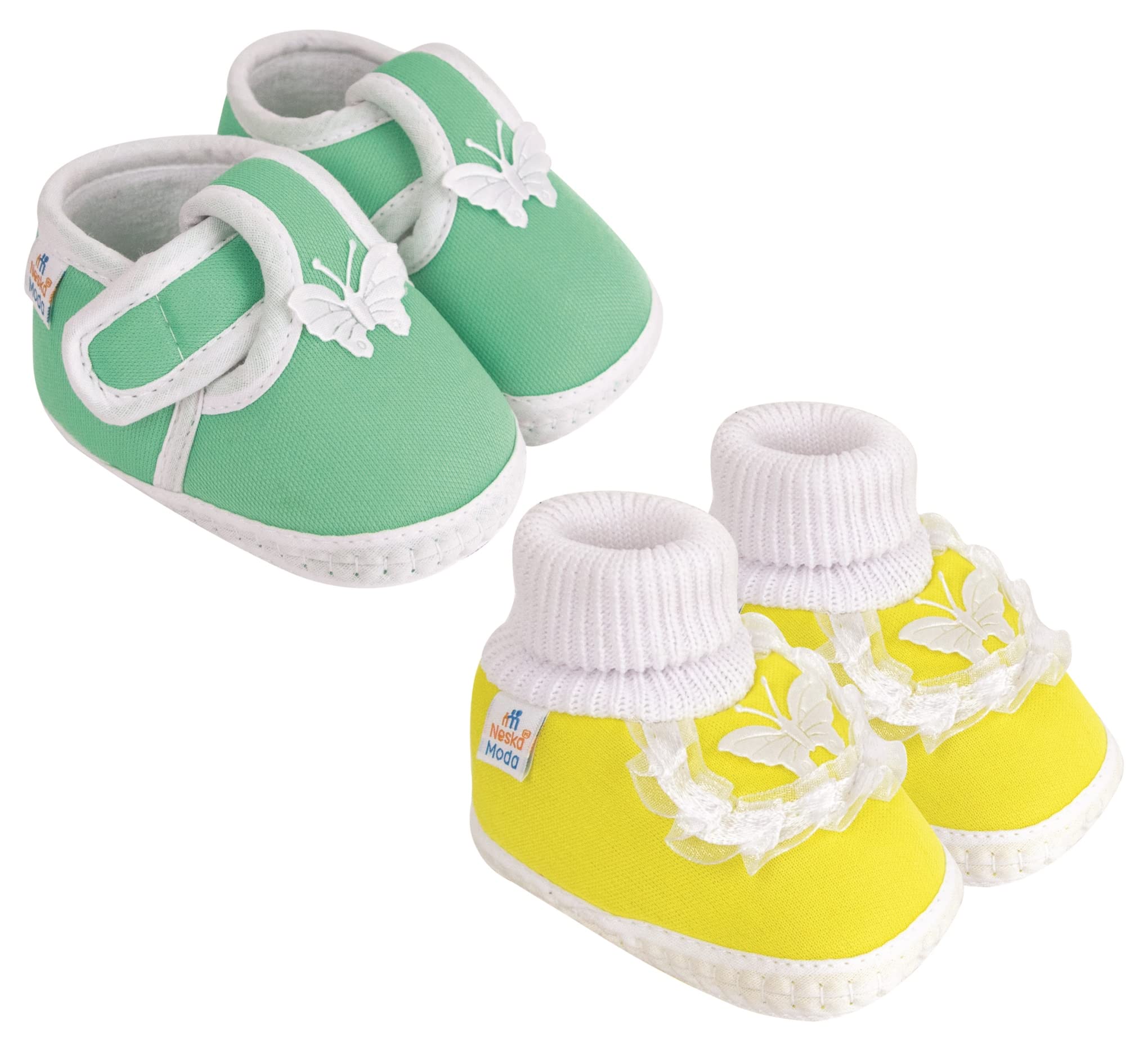 Neska Moda 0 To 6 Months Baby Girls Pack Of 2 Pair Cotton Butterfly Frill Booties (Rani Pink,Baby Pink) -BT1120andBT1123 (B0BRVGT41K) Amazon Price History, Amazon Price Tracker