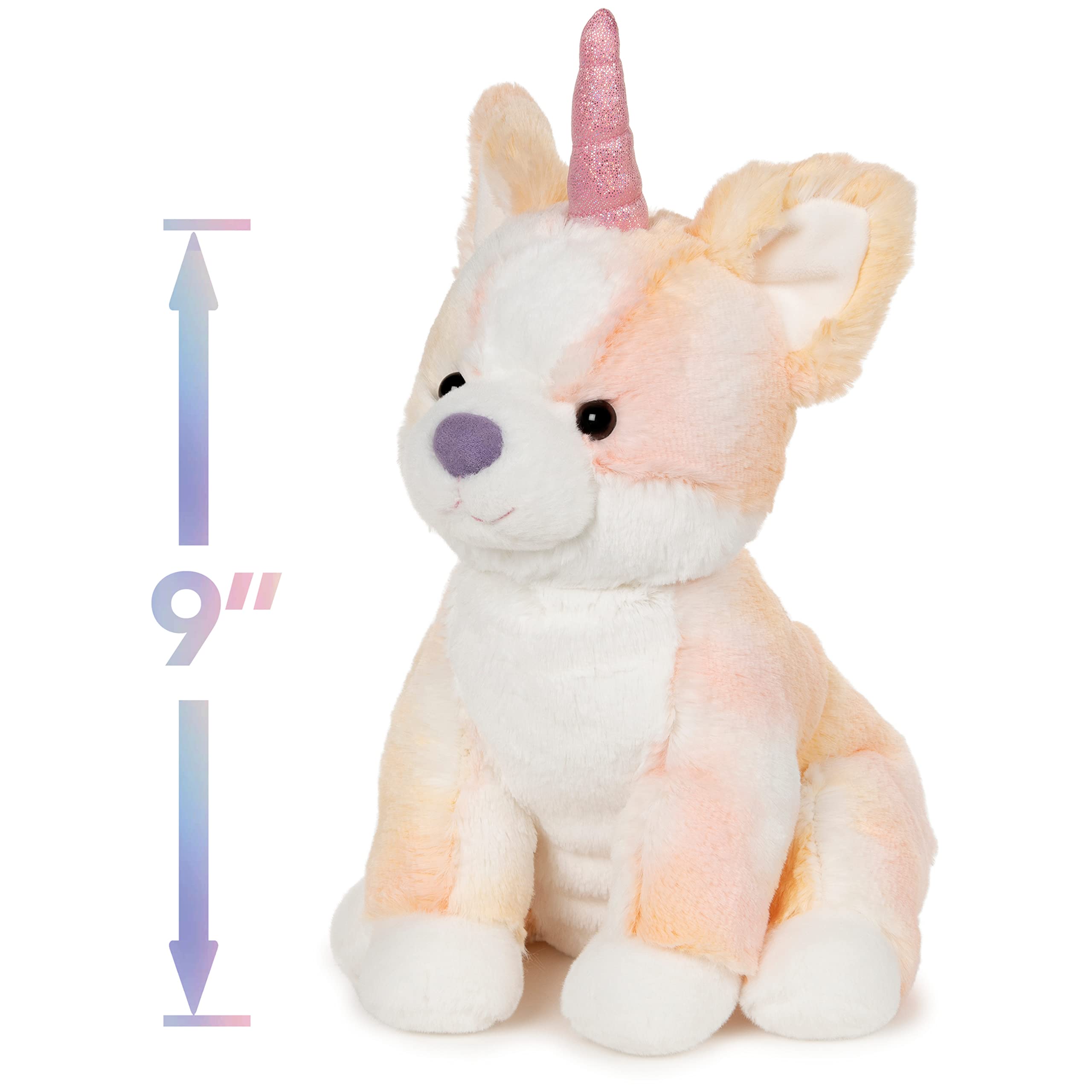 GUND Glamour Corgicorn Plüsch-Einhorn-Corgi-Hund, 22,9 cm, Mehrfarbig