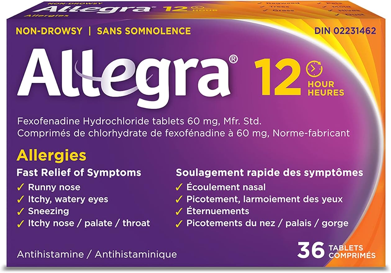 Allegra 12 Hour Allergy Medication, Non Drowsy, Fast, MultiSymptom Allergy Relief Medicine for