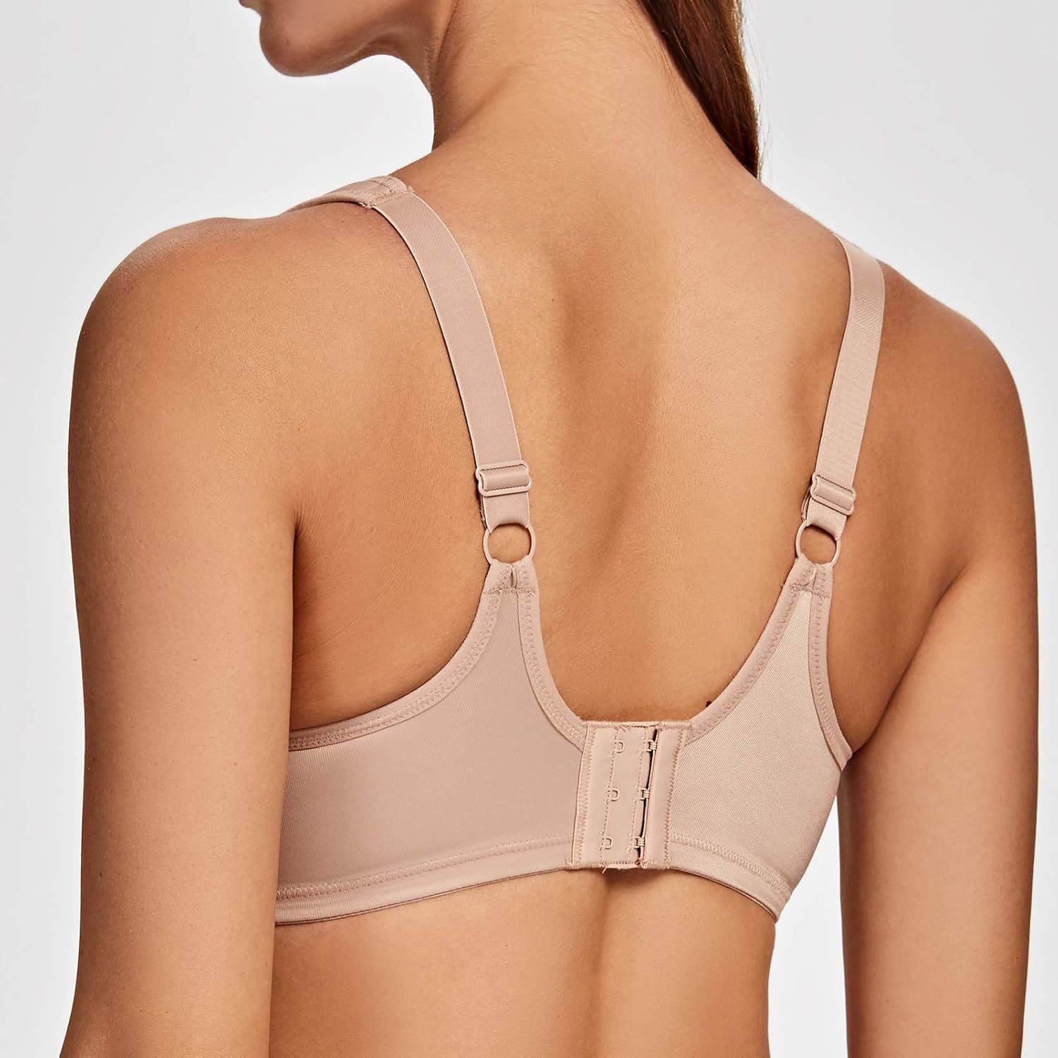 MELENECA Women's Full Coverage Underwire Bra Minimizer Plus Size Lace Comfortable Cushion Strap - Image 2