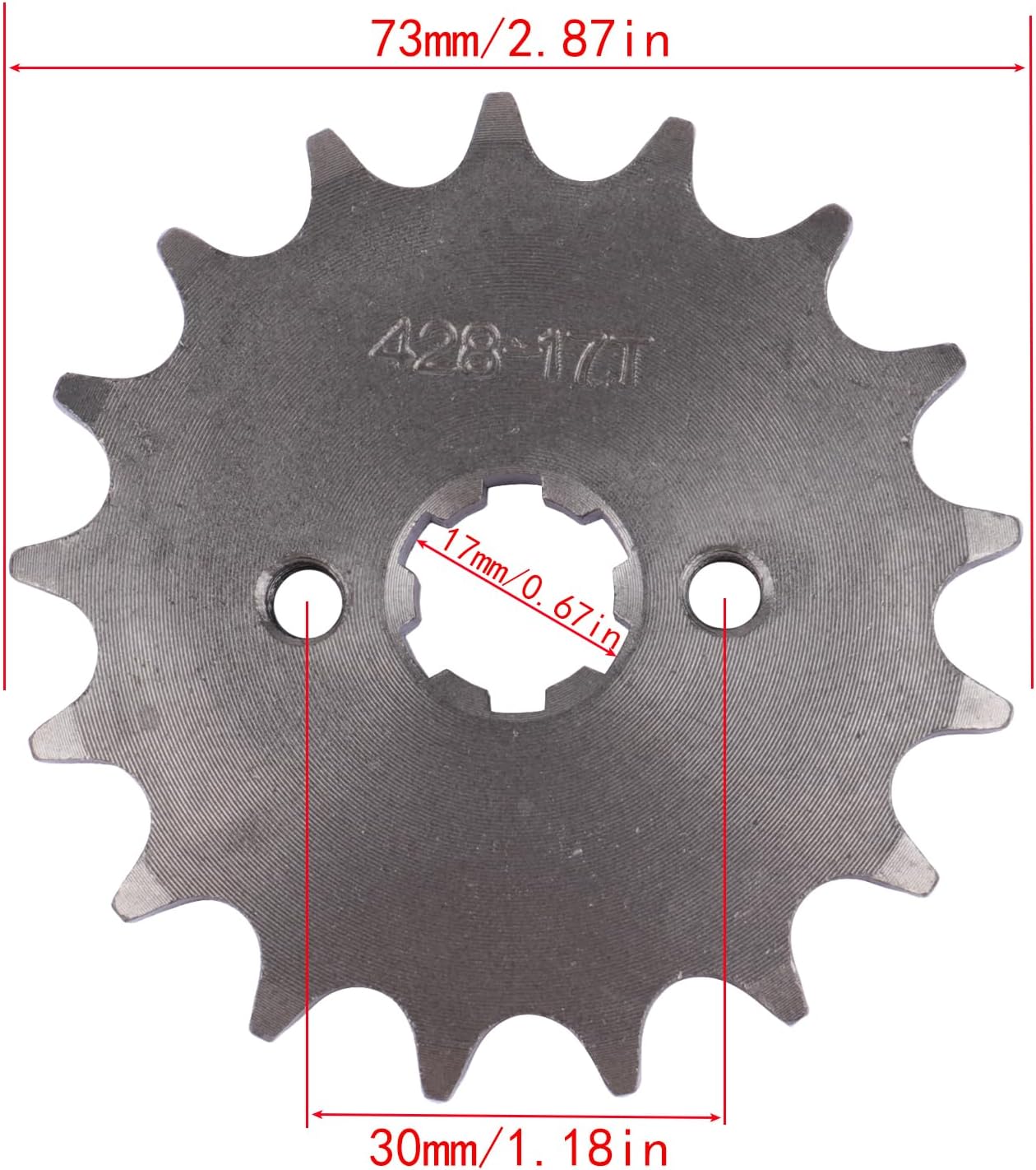 428 Chain and Sprocket Kit,37 Tooth Rear Chain Sprocket ID 52mm for 50CC 70CC 90CC 110CC 125CC 250CC Pit Dirt Bike ATV Quad Bike Motorcycle