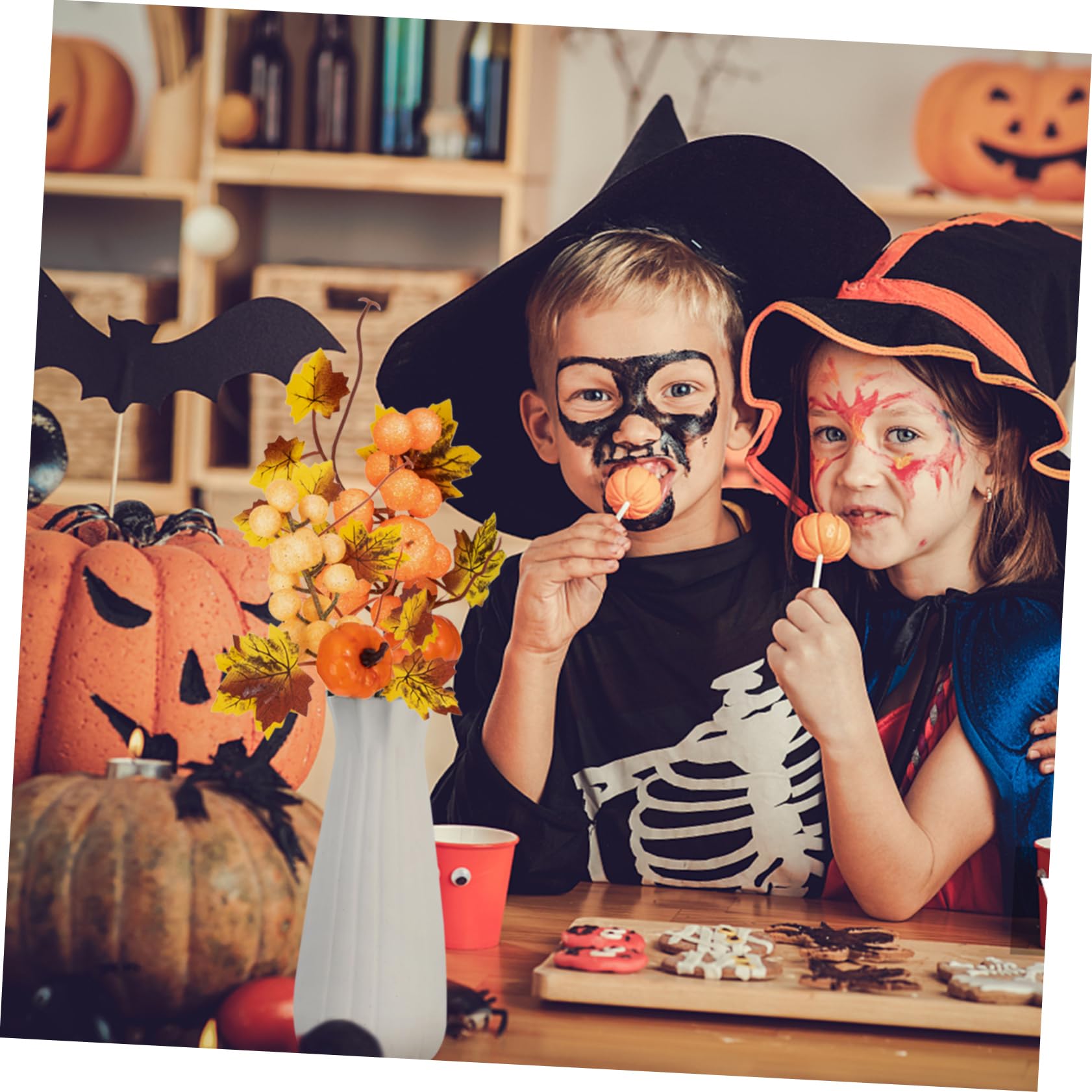 10 STK Ahornkürbiszweige Wohnkultur Künstliche Ahorn-Kürbis-Simulationszweige Herbst-Faux-Blatt Haushaltsdekoration Kunstpflanzen Zweig der Kürbispflanze Halloween Blätter