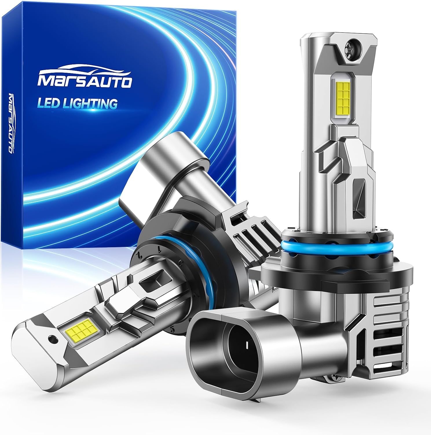 Marsauto M2P Series H11 LED Bulb, 900% Ultra-Bright 6500K Cool White, Real 1:1 Halogen Size H8 H9 Fog Light Replacement, 80,000+ Hour Lifespan H11 LED Headlight, Quick Installation, Pack of 2