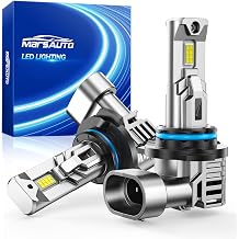 Marsauto M2P Series 9005/HB3 LED Bulbs 50,000LM 6500K Cool White Fog Lights, 10X Brighter 11 Mini Size Fog Bulb, Easy Plug and Play with Cooling Fan, Pack of 2