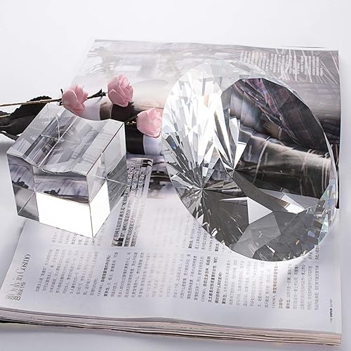 Miniatura 3 de LONGWIN Enorme 5.906 in (5.9 pulgadas) de cristal poliedro diamante pisapapeles boda decoración del hogar centros de mesa de Navidad (transparente)