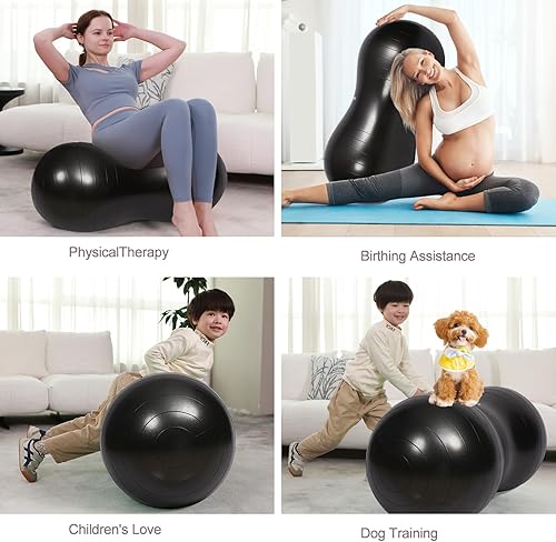 Miniatura 8 de INPANY Peanut Ball - Exercise Ball for Labor Birthing, Anti-Burst Physical Therapy for Kids, Core Strength, Flexible Seating, Home & Gym Fintness,