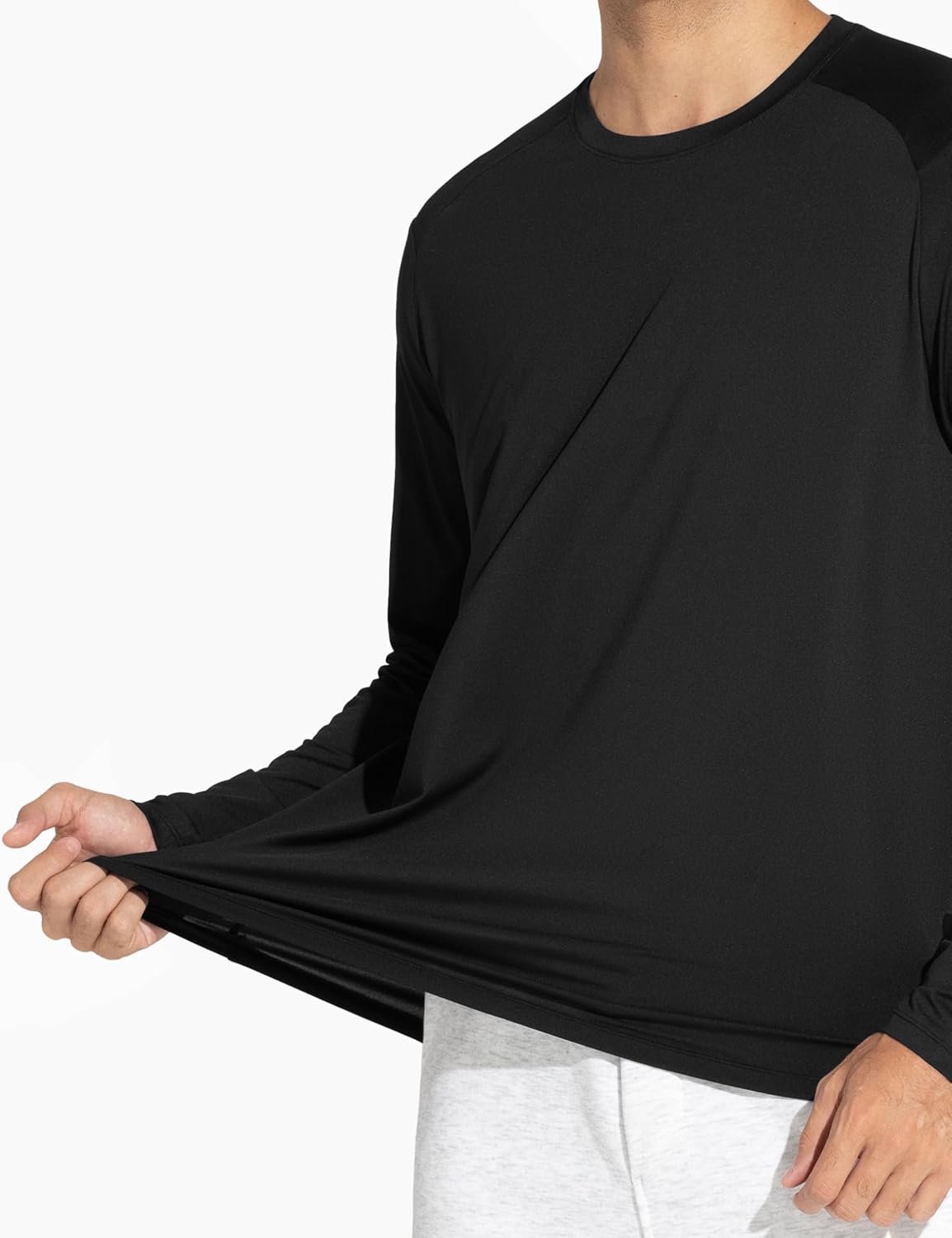 THE GYM PEOPLE Men's Lightweight Workout Shirts Loose Fit Long Sleeve Crewneck Athletic Tops - Image 4