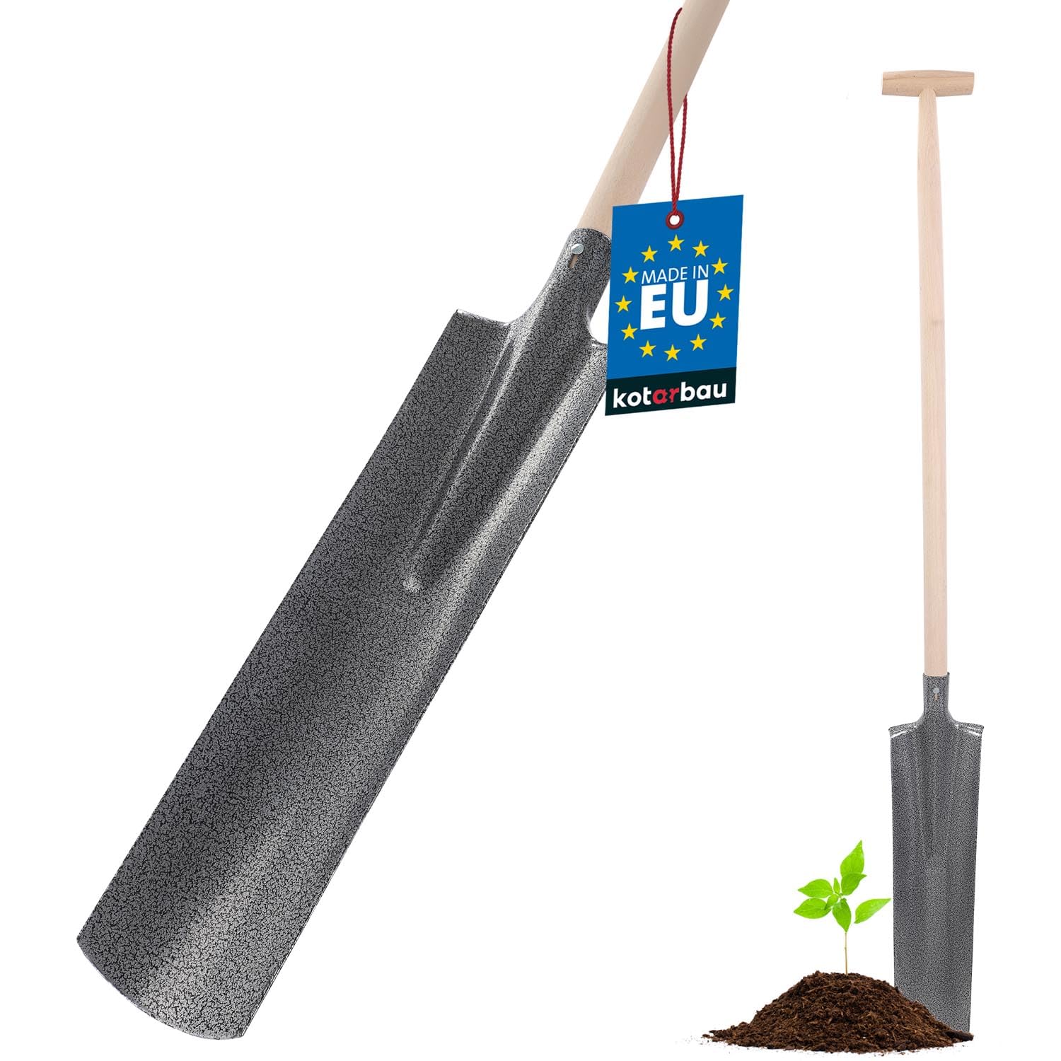 Vanga Di Drenaggio KOTARBAU - Lama Stretta 510x115mm, Per Scavi Profondi E Trapianti, Senza Manico