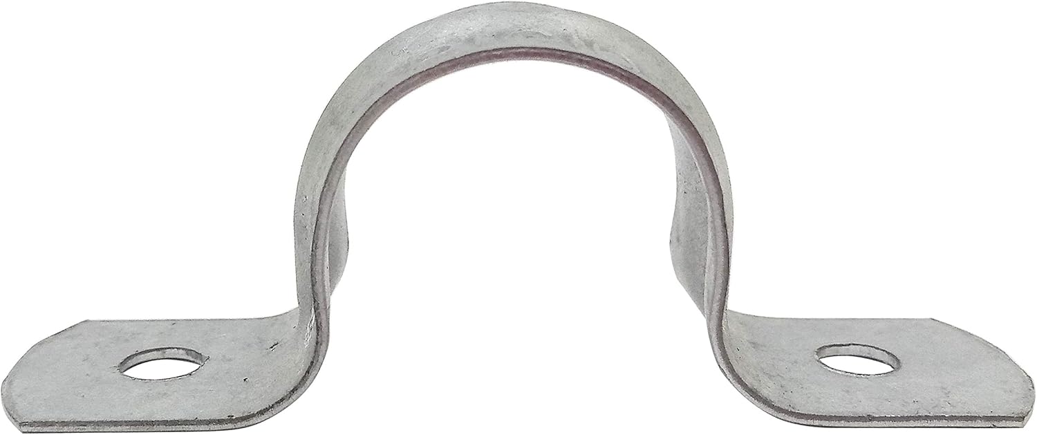 Rigid Pipe Strap Clamp Hanger, 2 Holes, Galvanized or PVC Pipes, IMC Conduit (10, 1/2 Inch)