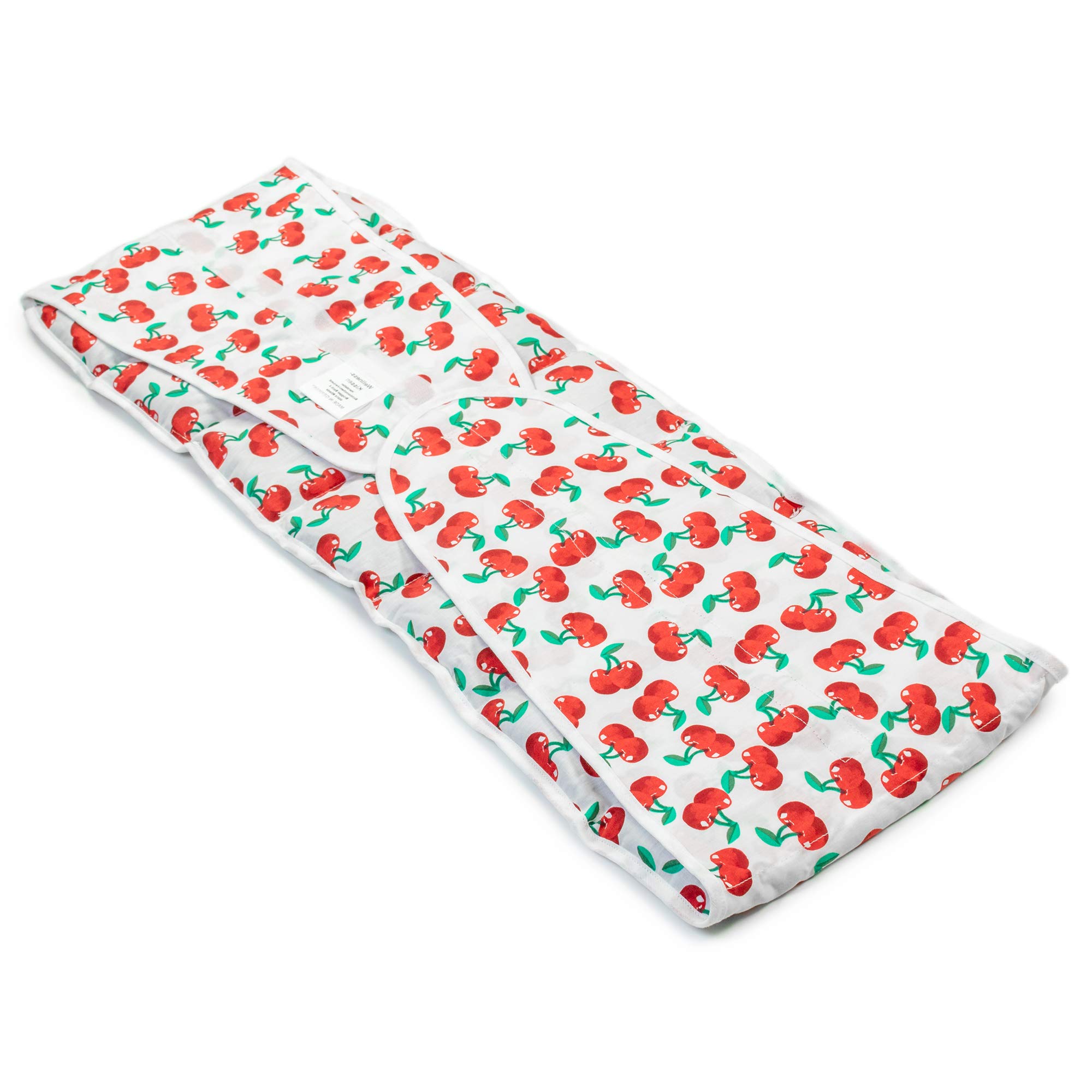 Wärmekissen Johanniskernkissen Gürtel mit Klettverschluss - ca. 135cm - 7-Kammer. Körnerkissen - cherry-white
