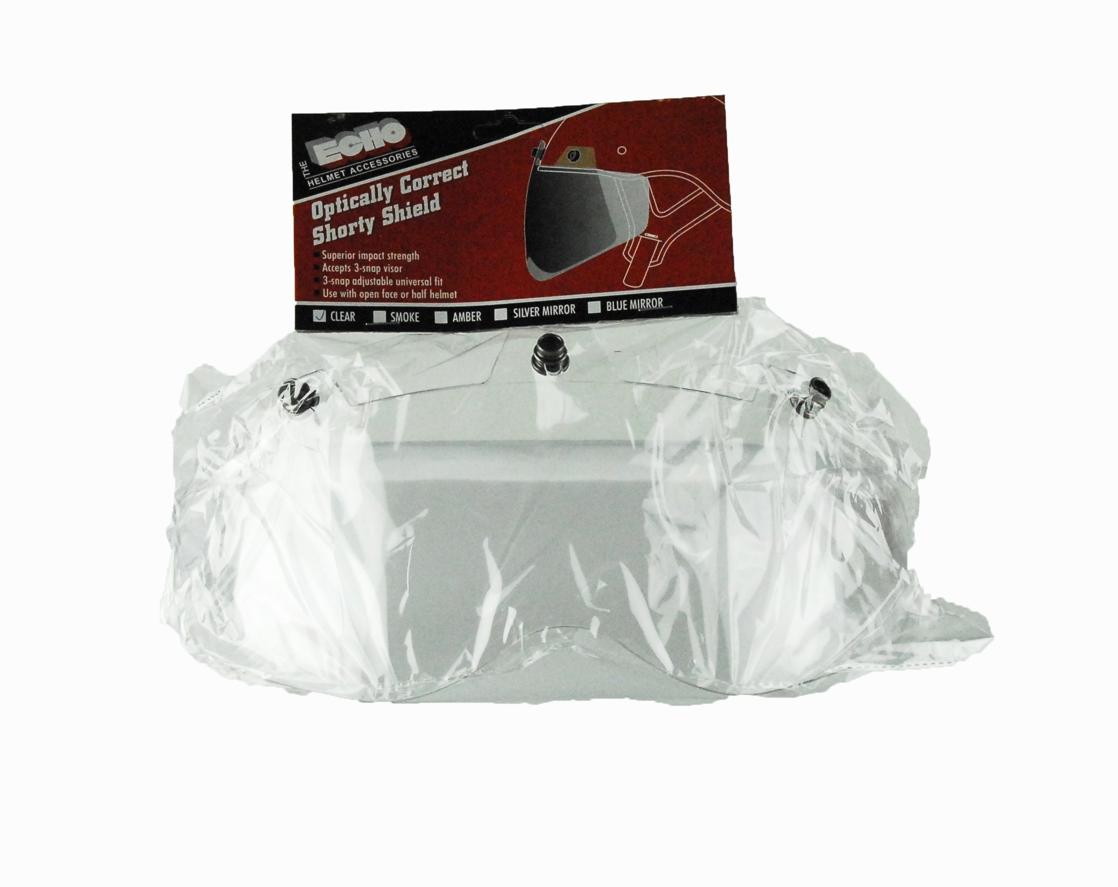 Echo Shorty 3 Snap Shield for Motorcycle Helmet (Clear) Automotive