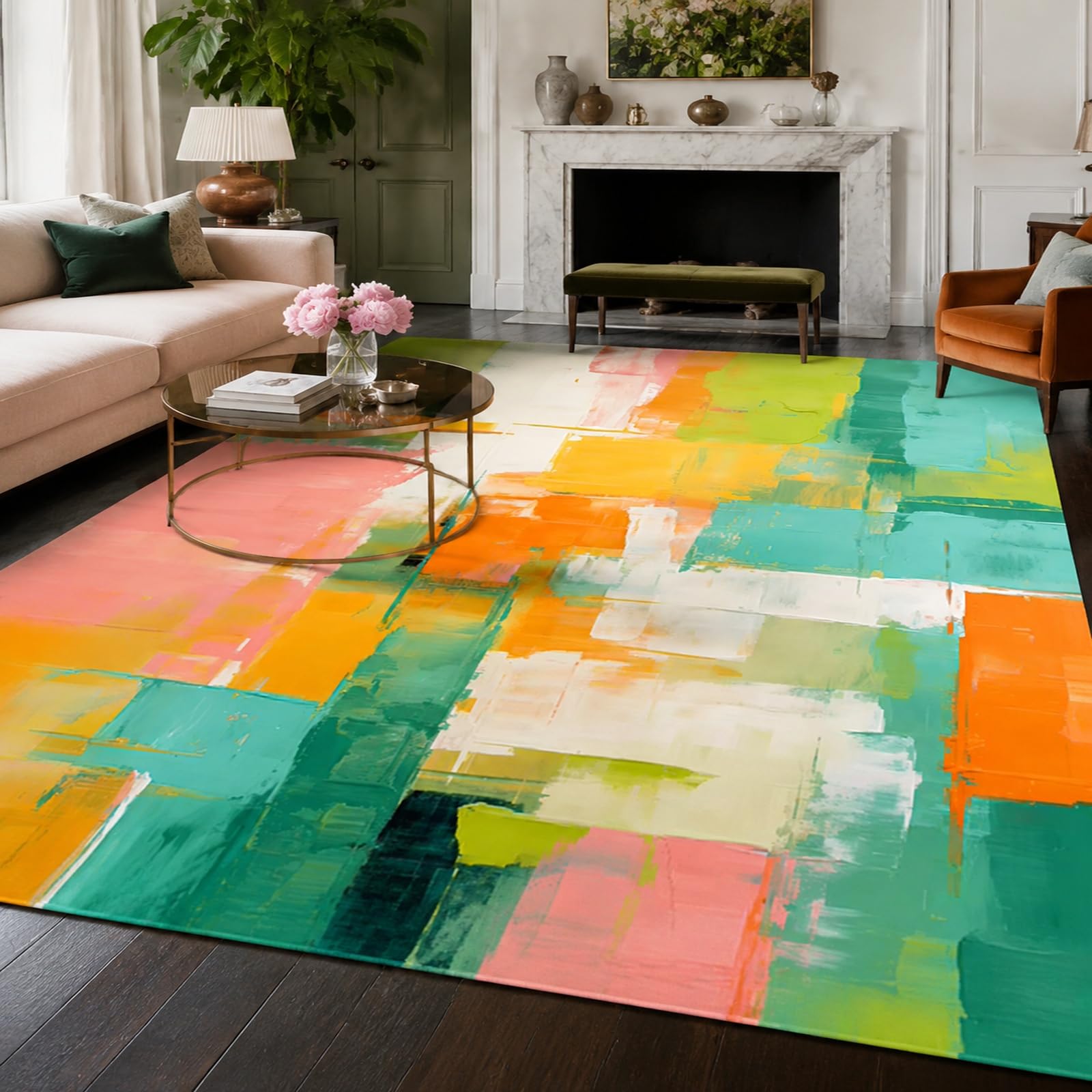 Tapis de salon abstrait moderne 180x200 pour raviver une pièce sombre et vide