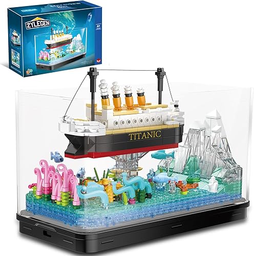ZYLEGEN Titanic Model - Juego de bloques de construcción, 579 piezas, juguete de pecera para adultos y niños, crucero técnico, no compatible con Lego