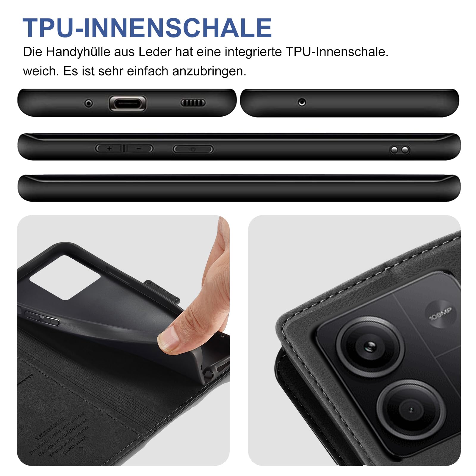 Giyer Handyhülle Für Xiaomi Redmi Note 13 Pro 5G – Leder Flip Case Mit Ständer & Kartenfach