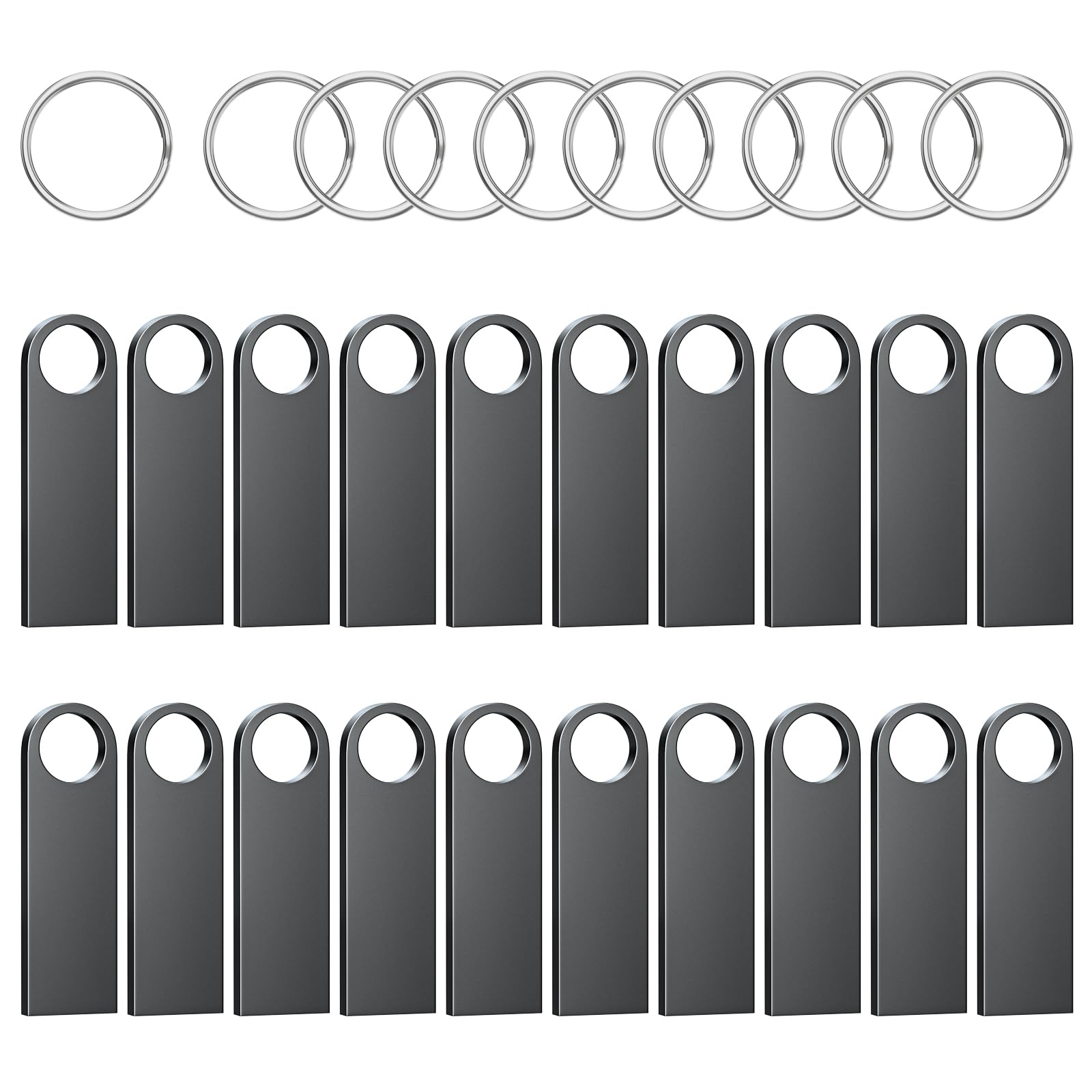 ABLAZE Mini chiavetta USB 2 GB 20 pezzi Nero impermeabile Penna USB 2 GB | in metallo confezione da 20 pezzi per laptop, computer, TV, auto