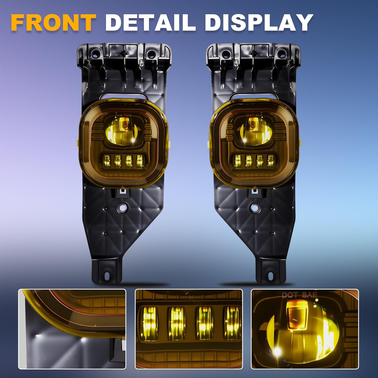 LED Fog Lights Assembly For 2005 2006 2007 F250 F350 F450 F550 super duty & 2005 Excursion, Driving Fog Lamp With Yellow Lens