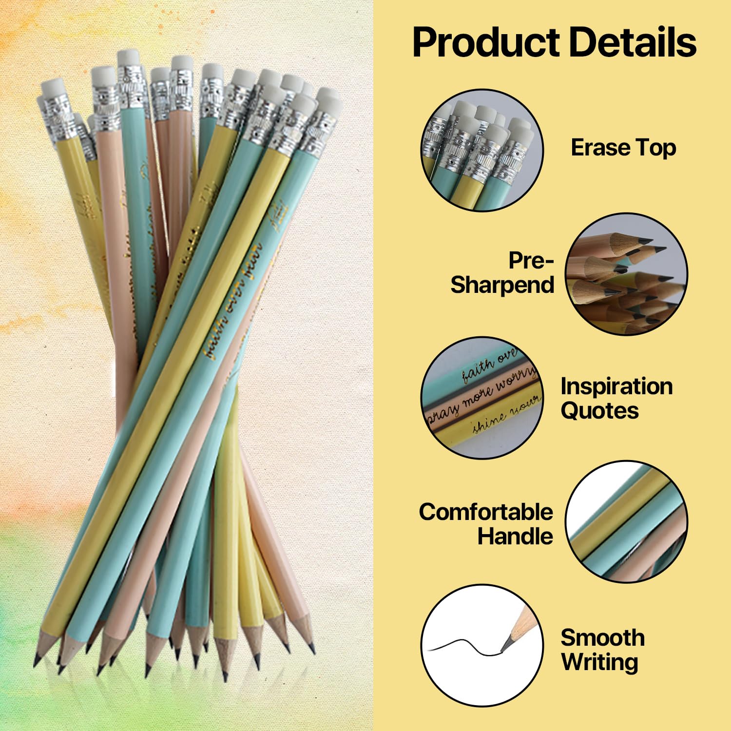 Motivational Pencils For Students Back To School Pencils 10 Pcs Wood Pencils Wit