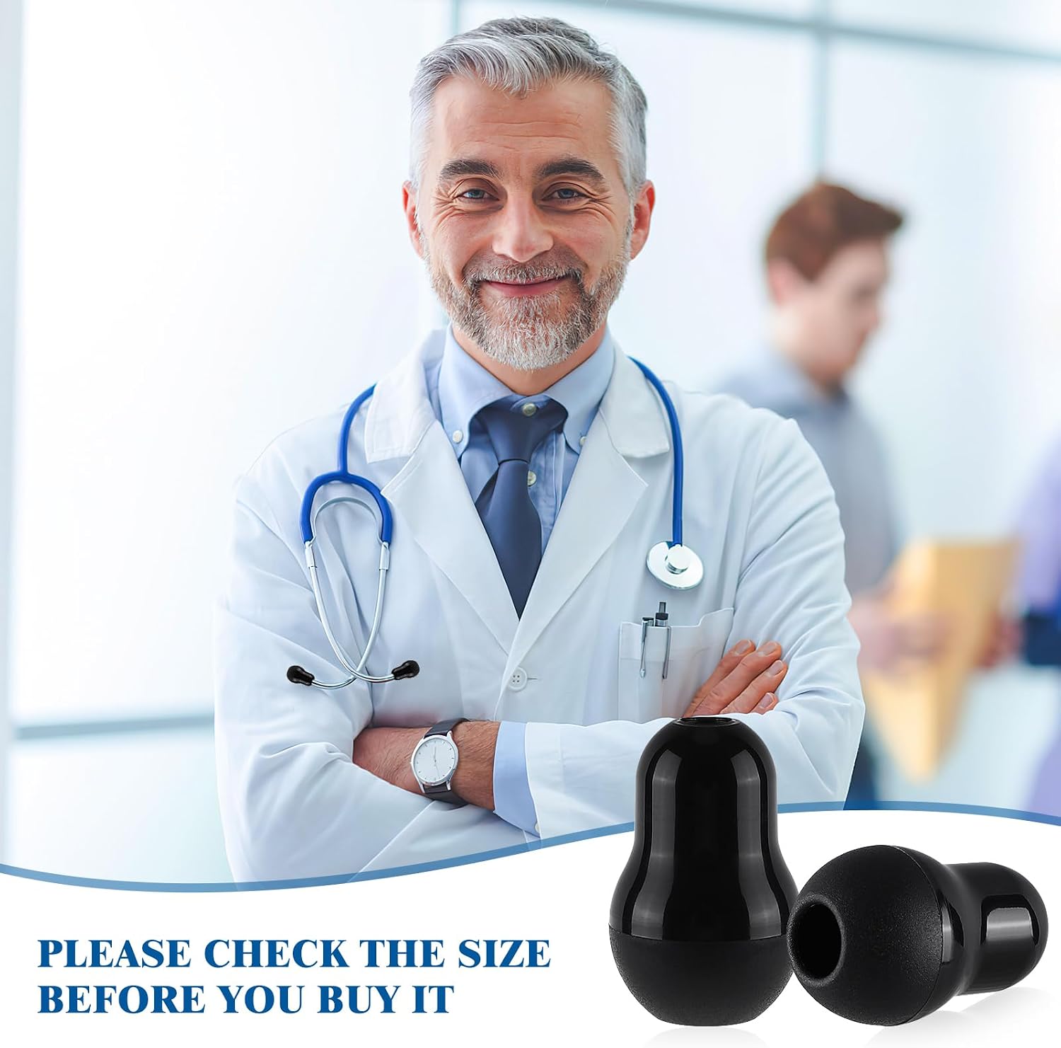 Veemoon 10 Pack Silicone Stethoscope Ear Tips Soft Replacement Ear Plugs for Most Stethoscope Brands Comfortable Earphone Pads for Hospital and Clinic Use