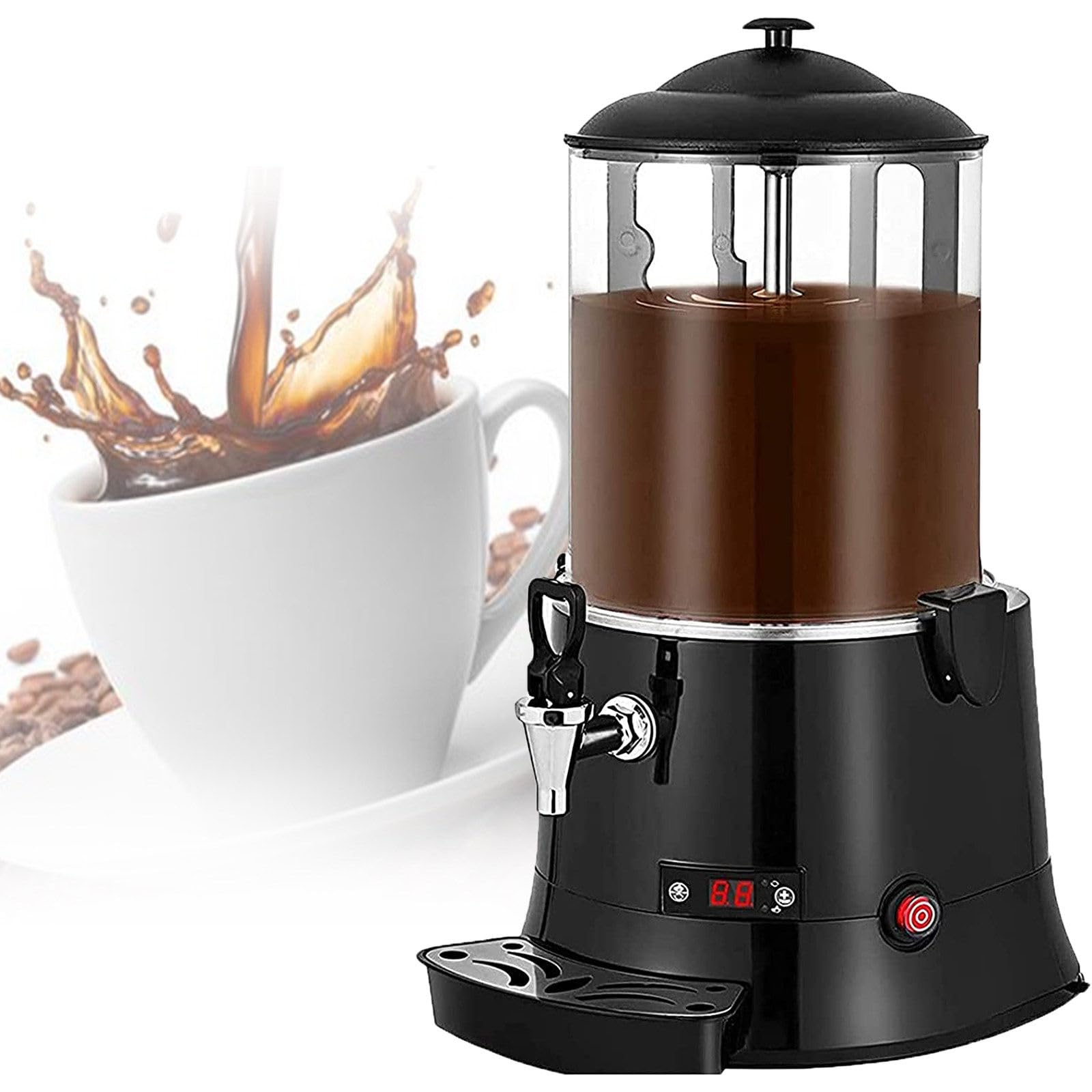 MYUYEE Commercial Hot Chocolate Maker | Chocolate Dispenser Warmer | Electric Melting Machine With Stirring Function | Adjustable Temperature | Ideal For Chocolate, Coffee, And Milk Drinks (10L)