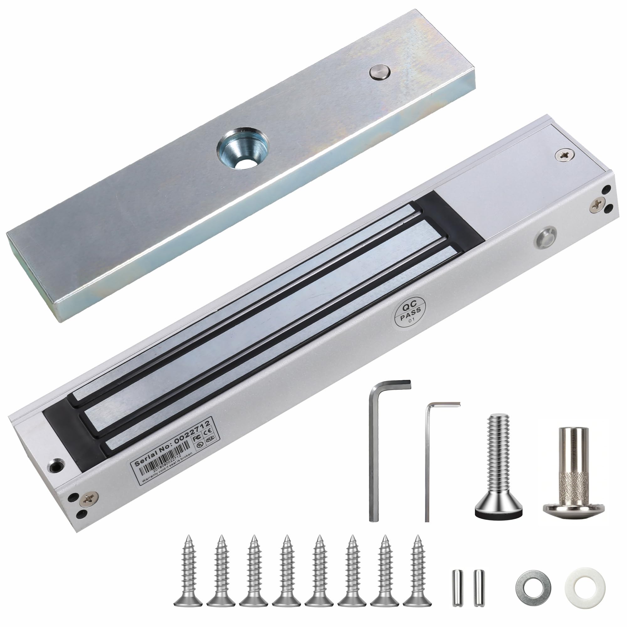 Uhppote Silver 600Lbs 280Kg Electromagnetic Door Lock Fail Safe Mag Lock 12/24V