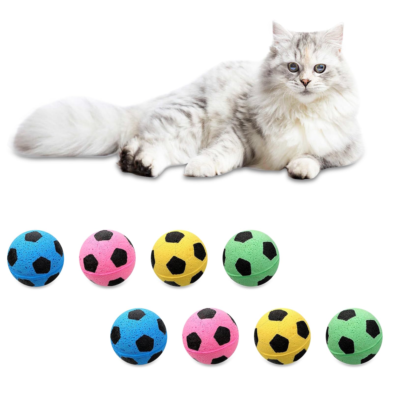 Andiker 8 PCS Cat Soccer Ball Toys