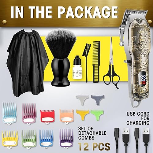 Miniatura 5 de Karrte Cortadora de pelo profesional para hombres, juego de cortapelos para barba, recortadora de barba, kit de corte de pelo inalámbrico con