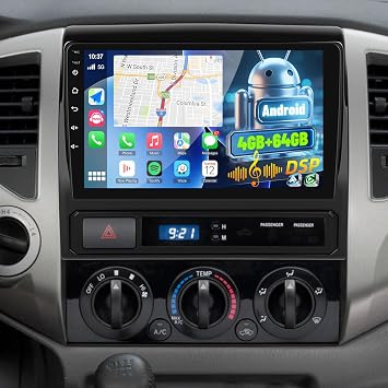 [4+64GB] Android Radio for Toyota Tacoma 2005-2015 with Canbus NHOPEEW 9 inch IPS Touchscreen Tacoma Stereo - Carplay and Android Auto, Custom Homepage, DSP/EQ, 5G/WiFi, SWC + Rearview Camera