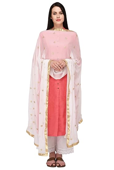Pistaa's Women's Embroidered Chiffon Dupatta