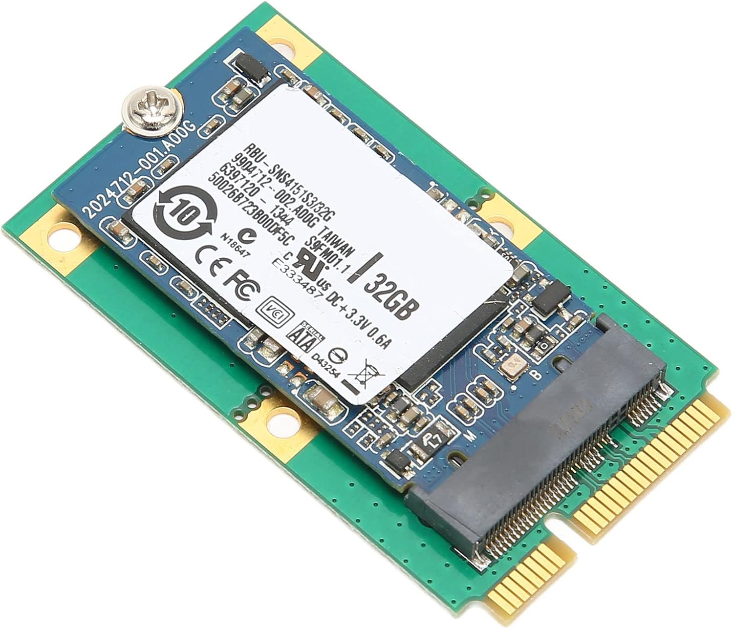 SIXRUN Disco Rigido M.2, Materiale PCB, Scheda Adattatore da M.2 a MSATA, Design Compatto per Computer Desktop (32GB)