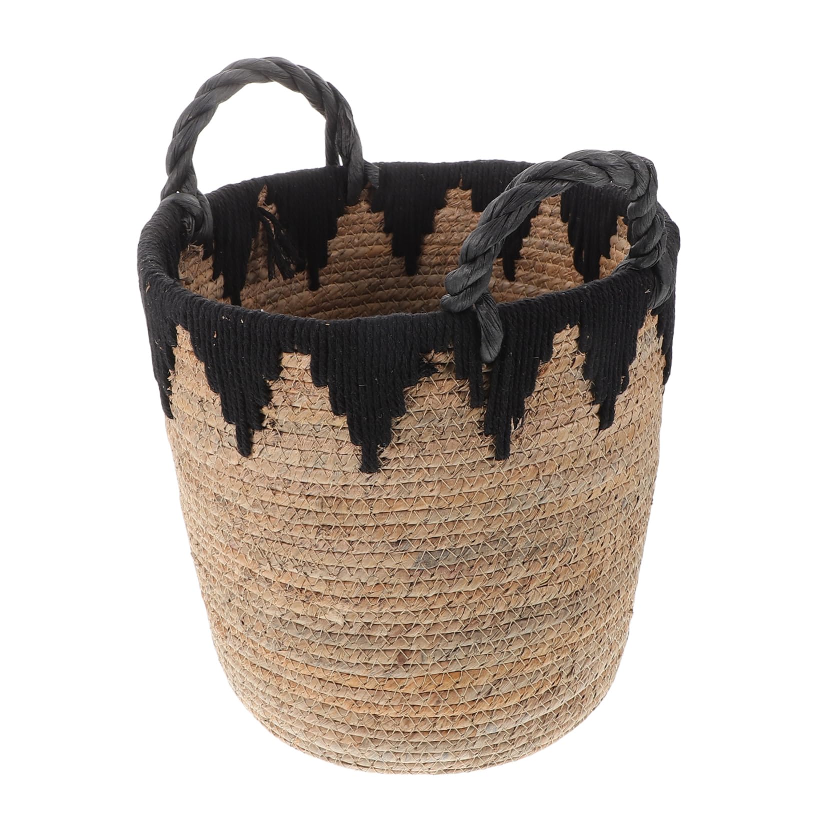Panier de rangement herbe tressée pour linge et jouets de salon