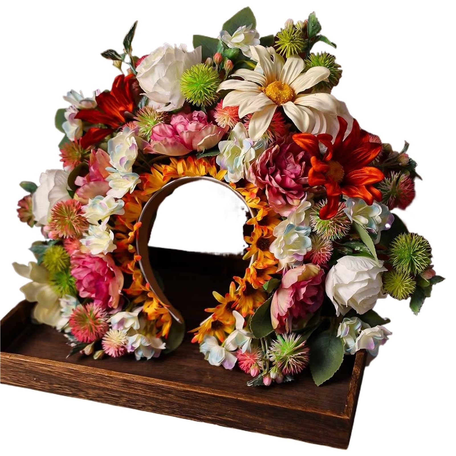 Women Head-Dress Colorful Flower Headband Hair Wreath Wedding Party Costume Headpiece For Bridal Fashion Accessory(14)