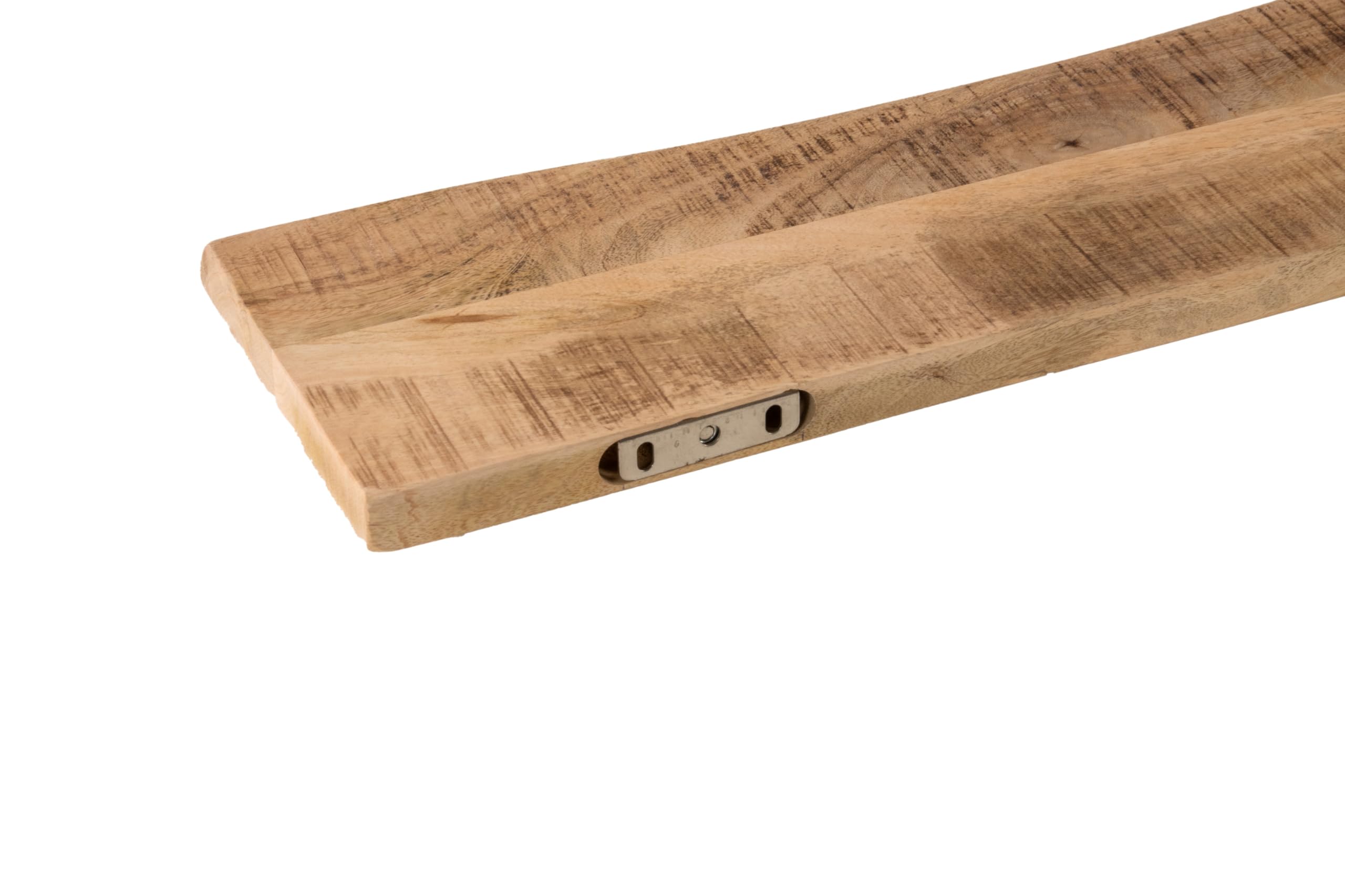 SAM Wandregal Amanda, Mangoholz massiv & rau/Natur, Holzregal/Steckboard mit Baumkante, 100x20 cm Regal