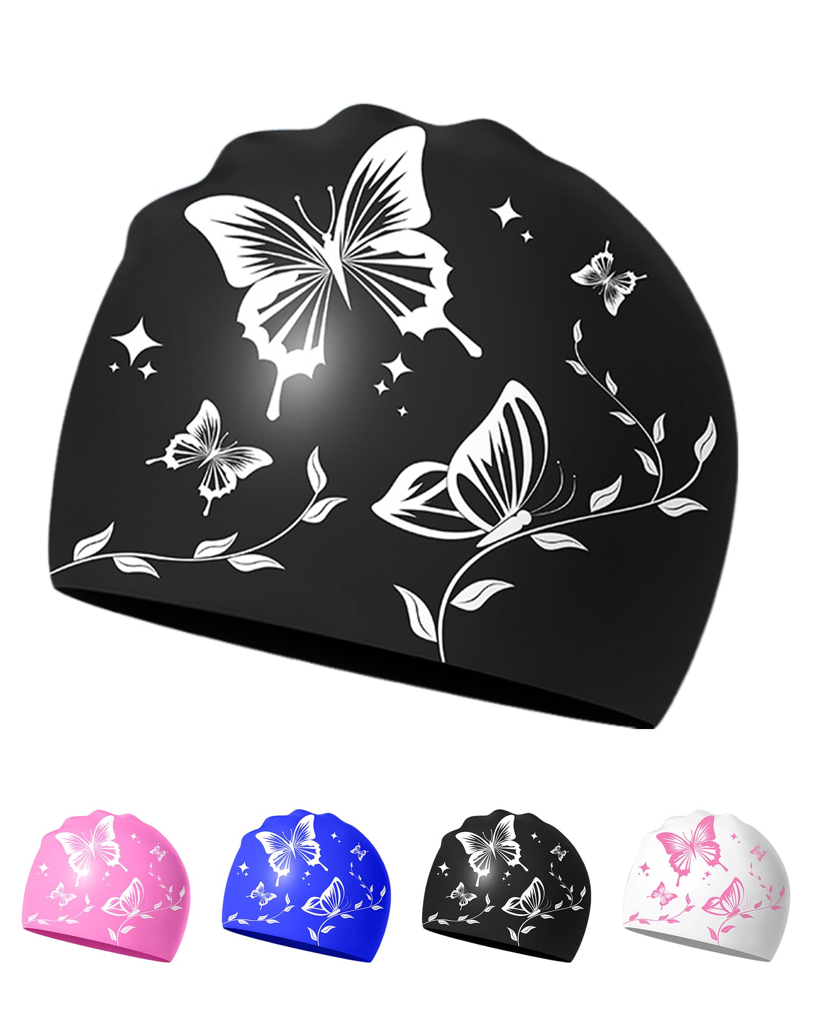 Cuffia Piscina Donna in Silicone Antiscivolo, Resistente all'Acqua – Design Elegante per Nuoto