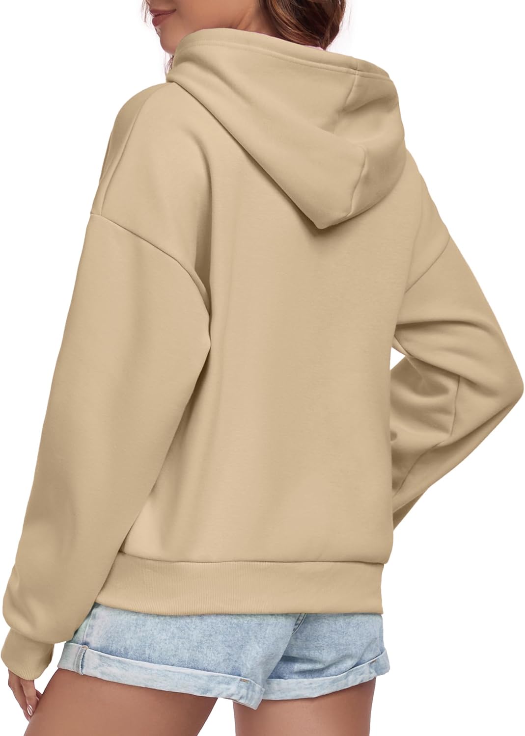 FKEEP Women Hoodies Casual Button Down Sweatshirt Drawstring Long Sleeve Pullover Fall Winter Clothes with Pockets - Image 5