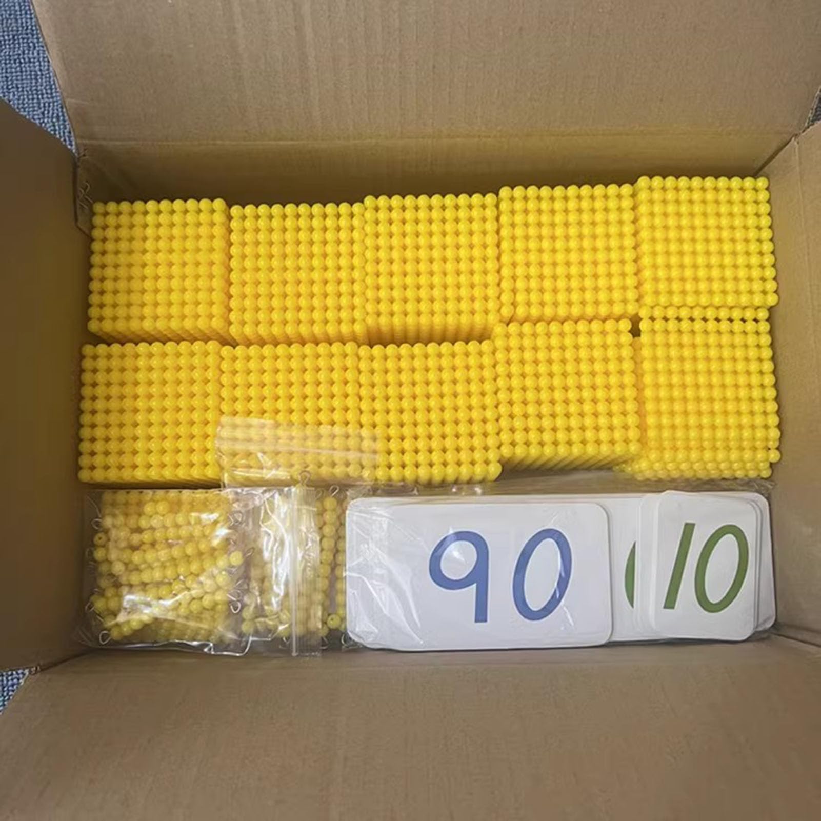 Juego de banca Decimal con Cuentas de Oro Montessori, Manipulativos matemáticos con Alfombra,Bank Game