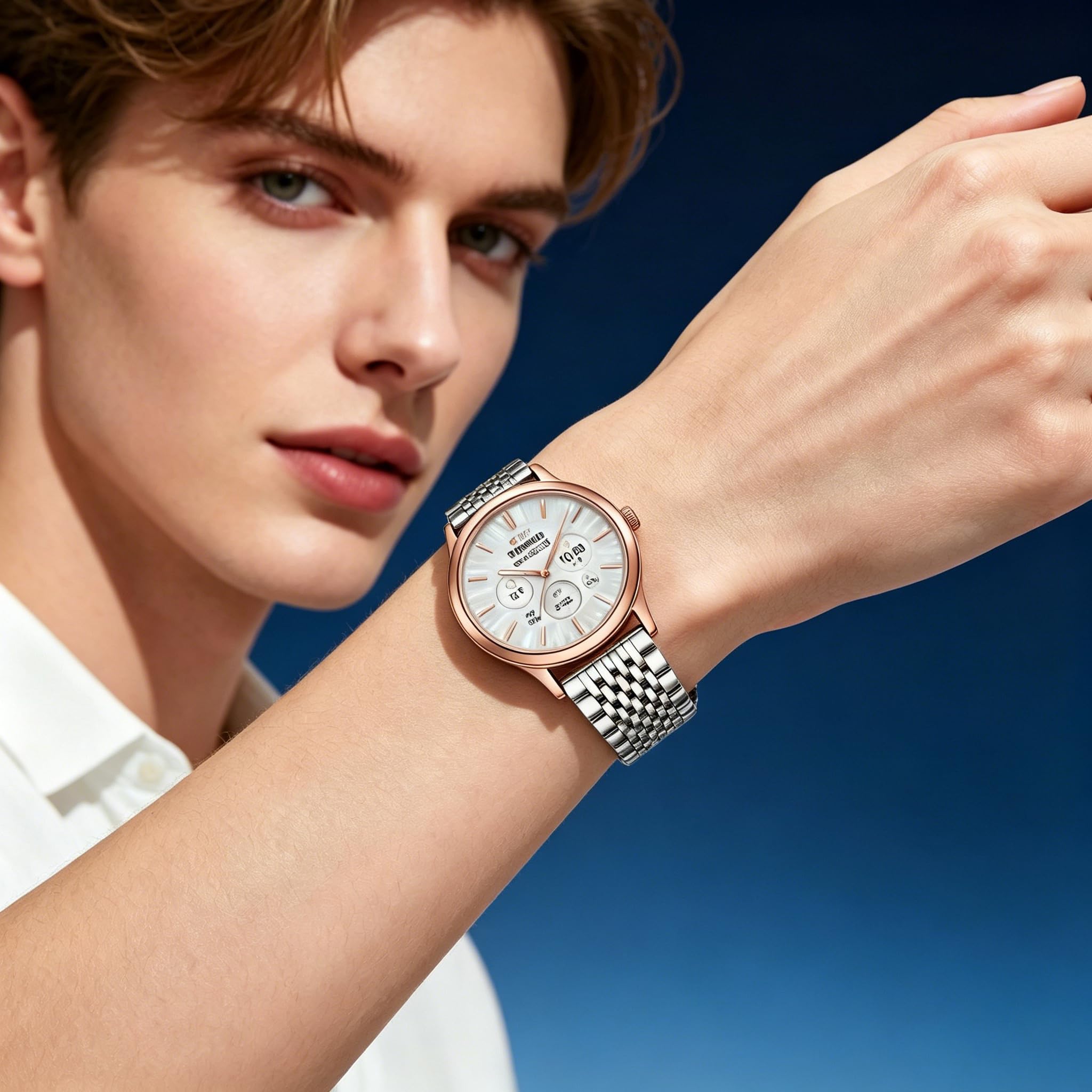 Juntan Edelstahl Uhr Uhrenarmband 20mm für Herren Damen, 9-Perlen schlank poliert Quick Release Uhr Armband, Elegantes Ersatzarmband für traditionelle & Smart Uhren