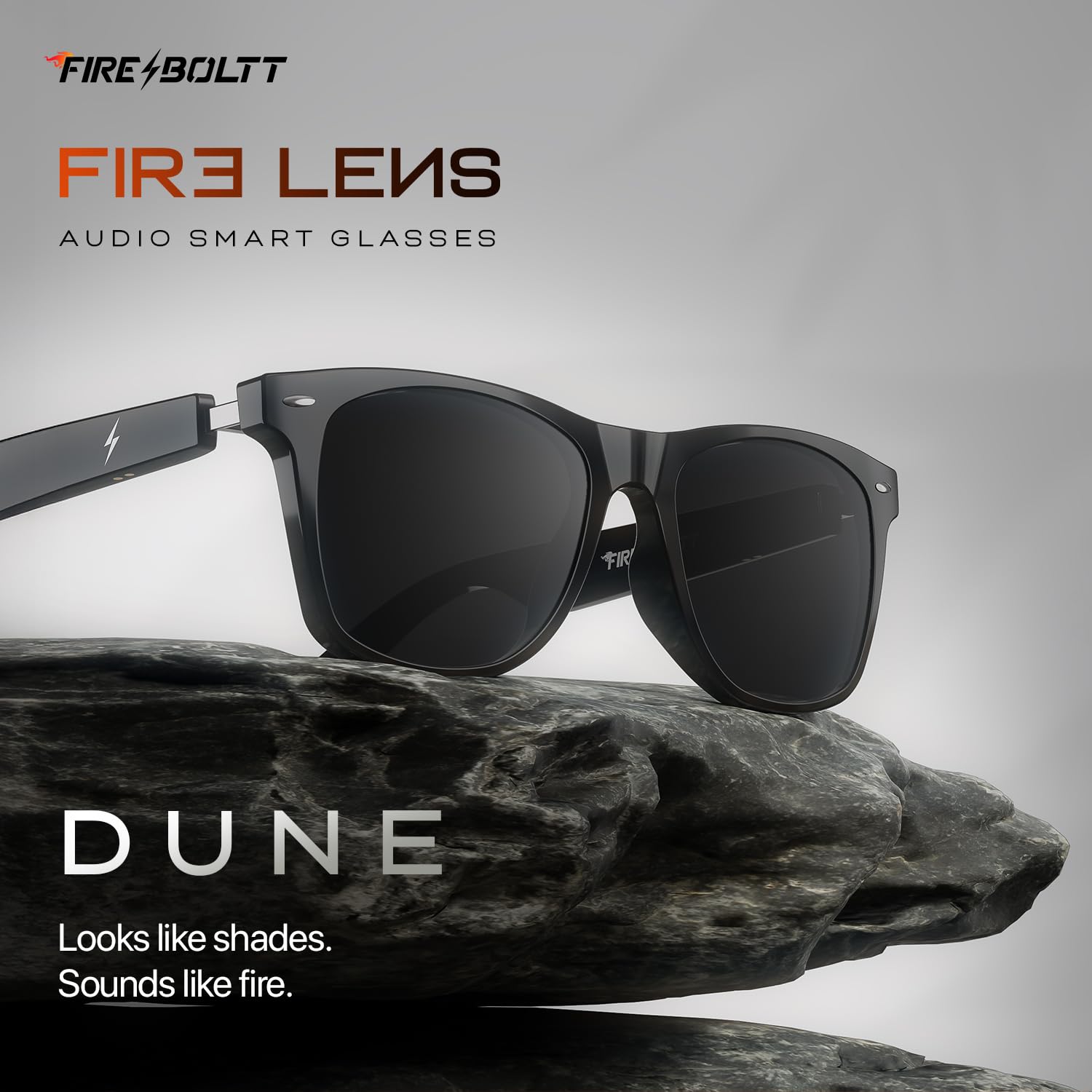 Fire-Boltt Fire-Lens Dune Smart Glasses, Bluetooth Calling & Open-Ear Bluetooth Sunglasses with HD Sound & Smart Audio Touch Controls Voice Assistant (Siri/Alexa/), Fast Charging for Men & Women — Amazon image 2