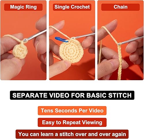 Miniatura 4 de Akacraft Amigurumi - Kit de ganchillo para adultos principiantes, kits de aprendizaje de ganchillo con tutoriales en video, juego de pasatiempos de