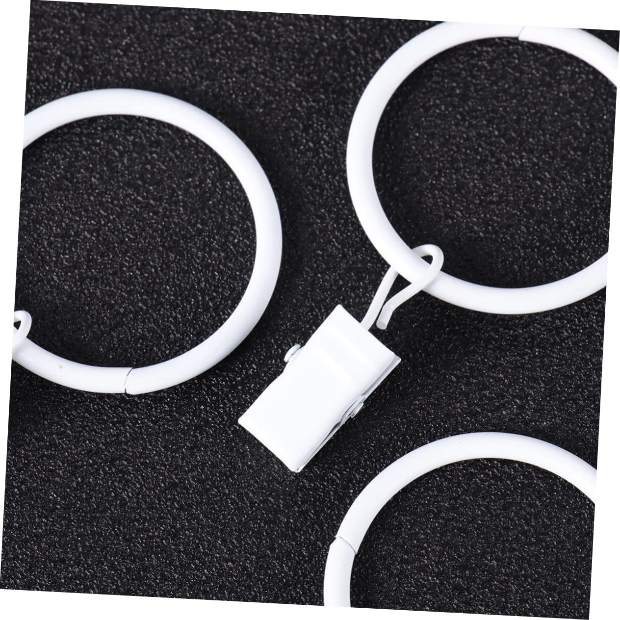 STOBAZA 20Pcs Rustproof Shower Curtain Hooks White Iron Rings for Smooth Gliding Action for Bathroom Dressing Room and Changing Room Use