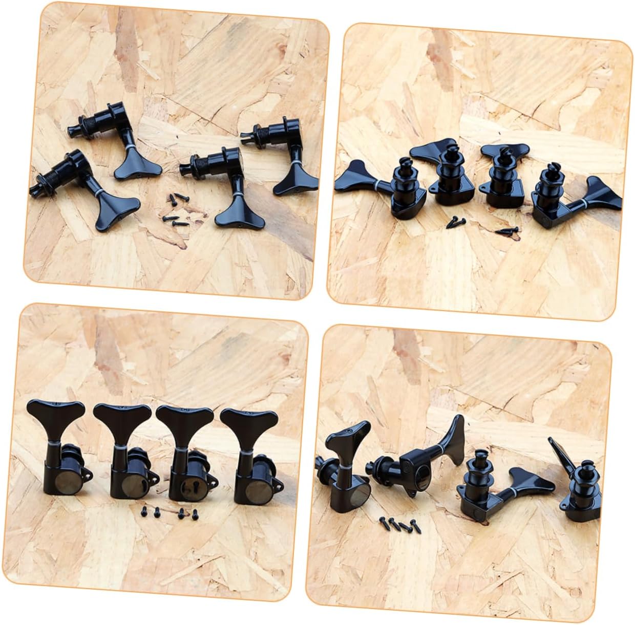 4sets Acoustic Bass Guitar Strings Tuning Machines Metaltuning Pegs Bass Tuning Key Machine Heads Knobs Player Part Compatible