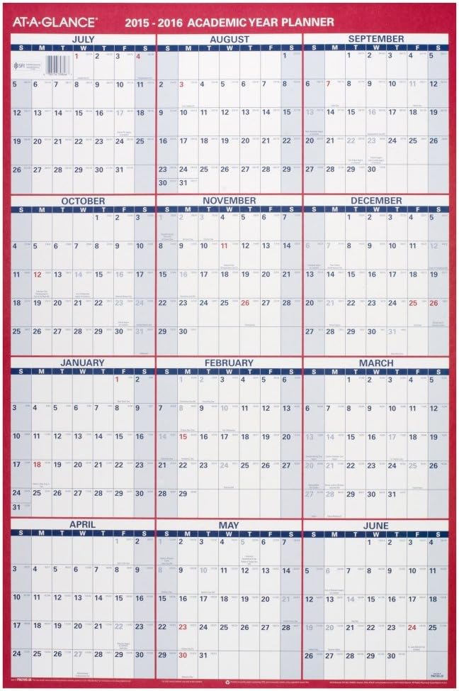 AT-A-GLANCE Wall Calendar 2017, Erasable, 12 Months, Reversible for Notes and Planning Space, Vertical, 24 x 36 (PM21028)