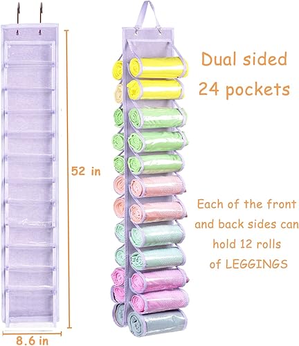 Miniatura 2 de Bolsa de almacenamiento para leggings con capacidad para 24 leggings o camisas, compartimento para jeans, colgador de almacenamiento plegable,