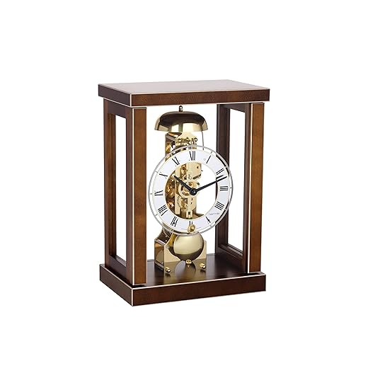 Hermle Walnut Skeleton Table Clock