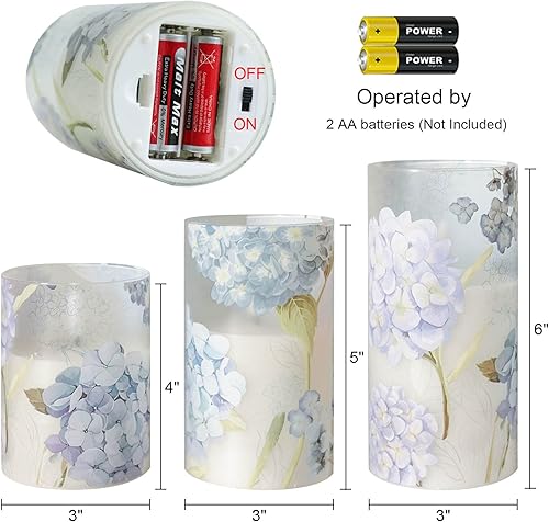 Miniatura 38 de Eldnacele Vela de cristal sin llama de Papá Noel con temporizador remoto, funciona con pilas, velas LED parpadeantes, paquete de 3 velas de Navidad