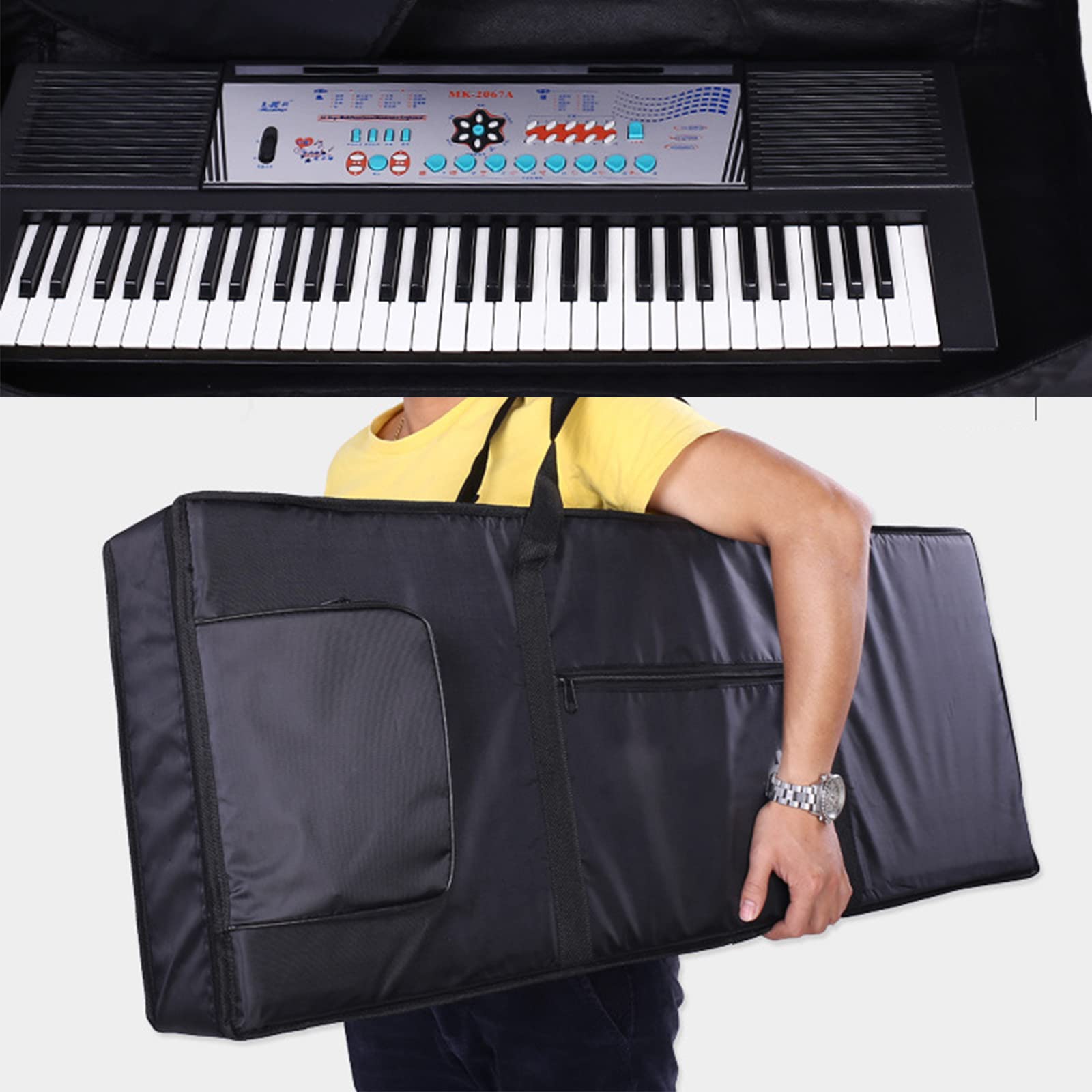 COPLKY Electronic Organ Piano Padded for Case Keyboard Bag Instrument Protective Portable Shockproof Waterproof 61 Keys