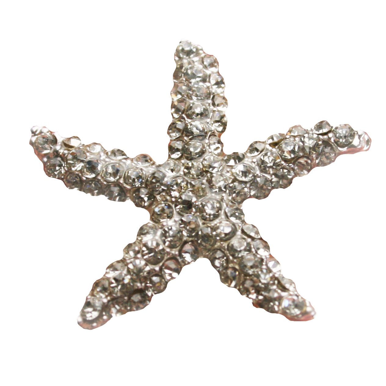 TheBridesBouquet.com 3 pcs Starfish Flatback Style Rhinestone Embellishment Beach Bridal Wedding Accessories Invitations Crystal Bouquet Hair Clip Jewelry Button Brooch