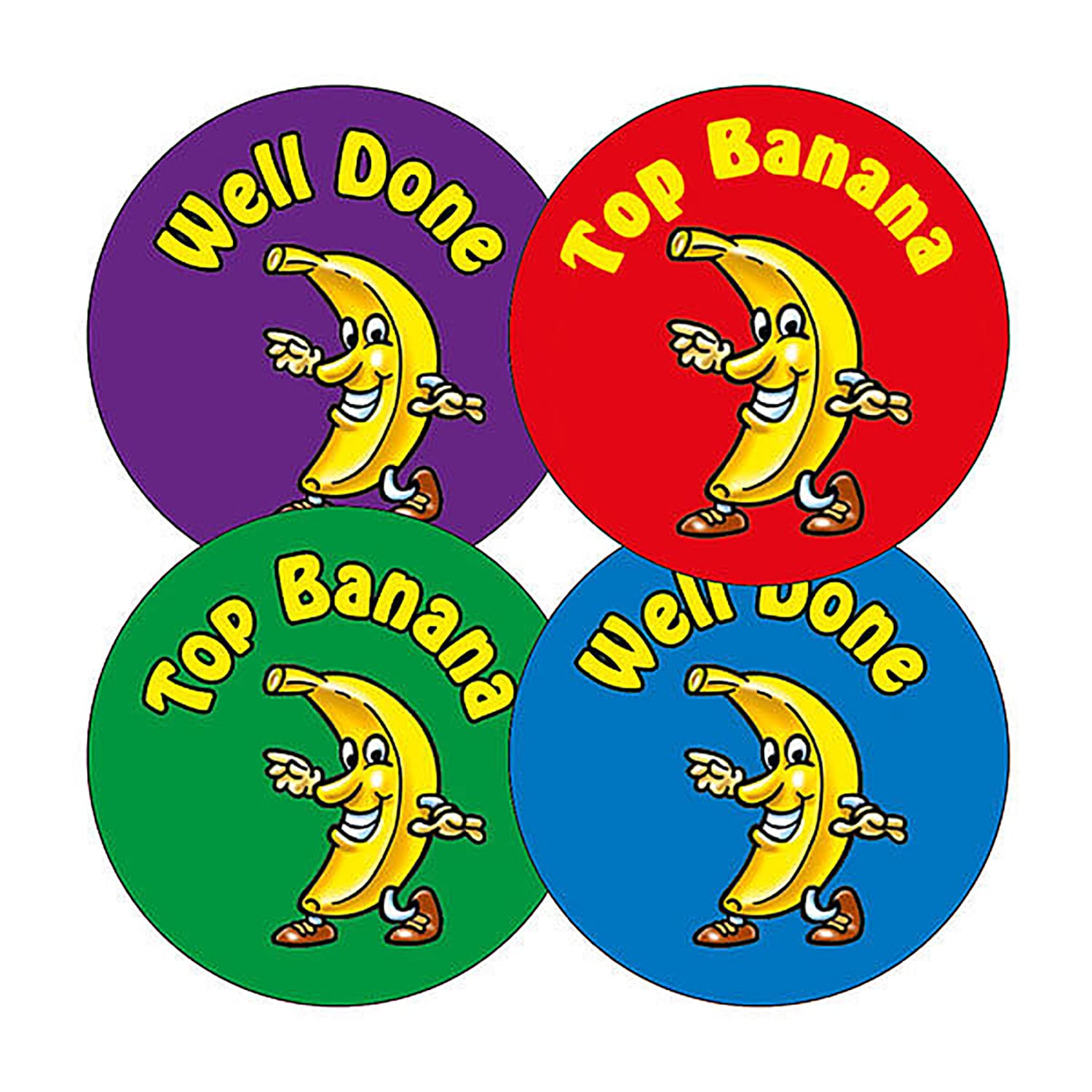 100 Scented Banana Mixed Top Banana Motivational School Praise Teachers Reward Stickers 32mm Primary Teaching Services
