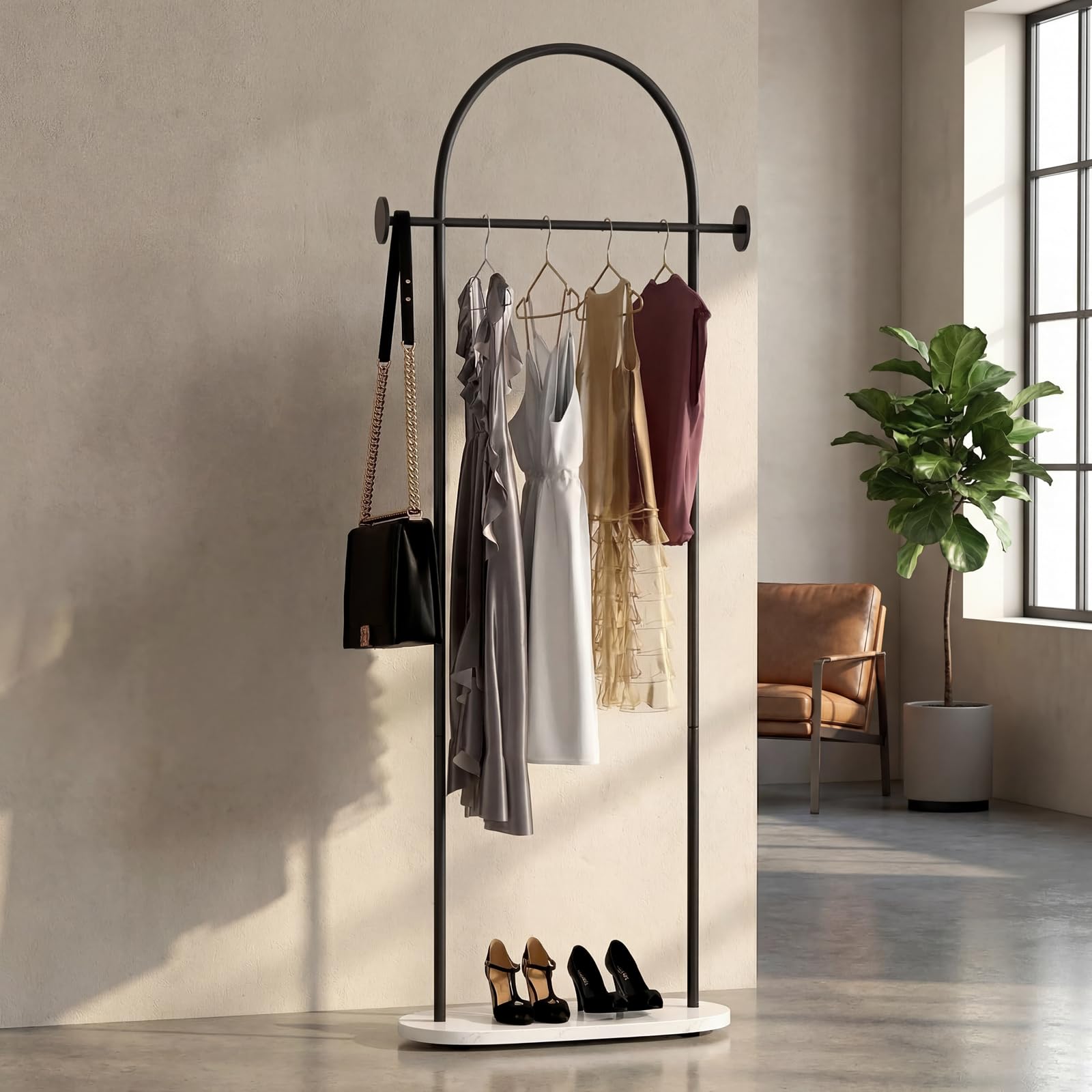 dress hanger stand design Gold Adjustable Corner Clothes Rack with Shelves