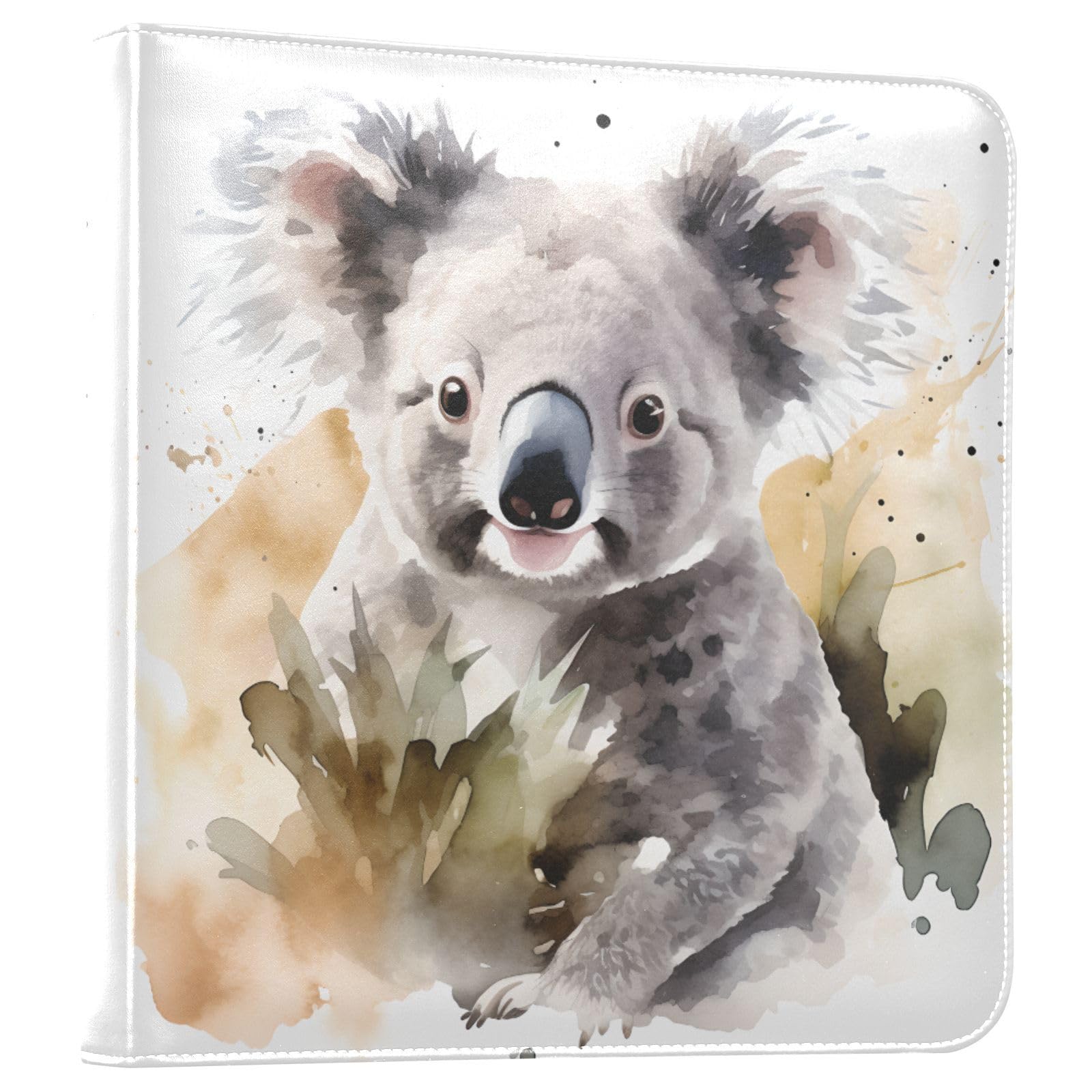 JIPONI Smile Cute Koala Large Photo Album, DIY Leather Cover Scrapbook Albums for 4x6 5x7 6x8 Pictures, Self Adhesive Memory Book for Wedding, Baby, Family